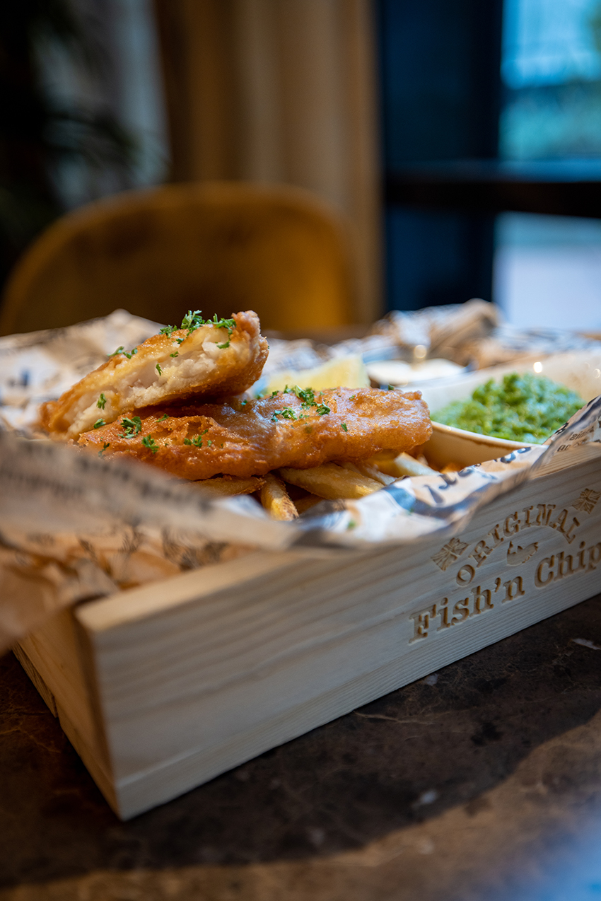 Tallerken med fish and chips